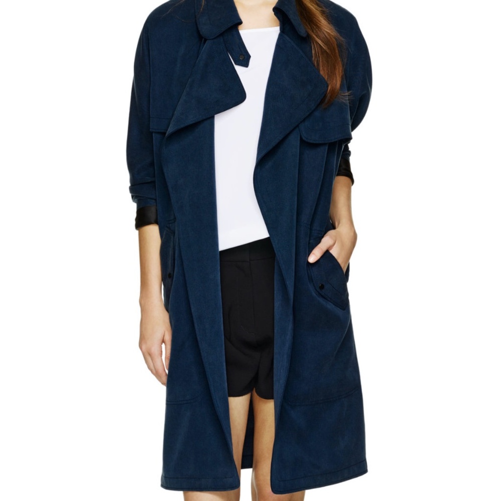 Babaton Navy Blue Trench Coat NWOT